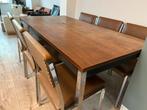 Design eettafel met 6 stoelen, Huis en Inrichting, Complete eetkamers, Ophalen of Verzenden, Gebruikt, 4 tot 6 stoelen