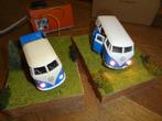 VW T1 Pick up en Busje met verlichting op diorama, Hobby en Vrije tijd, Modelauto's | Overige schalen, Gebruikt, Bus of Vrachtwagen