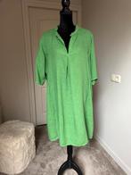 Linnen jurk tuniek oversized met zakken kleur groen, Made in Italy, Verzenden, Maat 42/44 (L), Zo goed als nieuw
