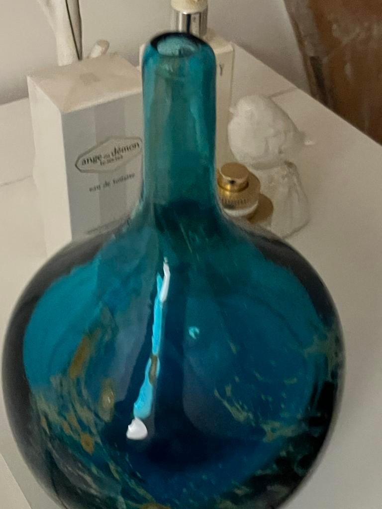 Mdina Onion Vase Blue Glass Large, Ophalen of Verzenden