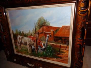 *Prachtig gesigneerd schilderij met zéér mooie antieke kader beschikbaar voor biedingen