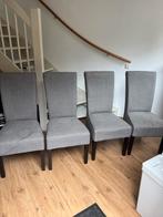4 Grijze Stoffen Stoelen - Opknapper, Huis en Inrichting, Stoelen, Ophalen, Gebruikt, Vier, Stof