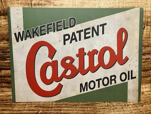 Castrol wandbord metaal., Antiek en Kunst, Curiosa en Brocante, Ophalen of Verzenden