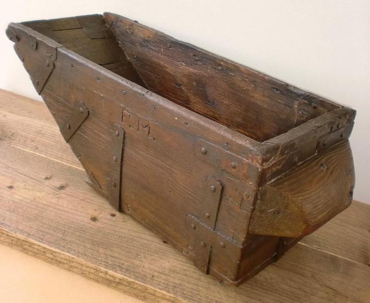 Antieke eikenhouten Graanschep / houten bak 58x22cm, ca 1800, Antiek en Kunst, Antiek | Woonaccessoires, Ophalen of Verzenden