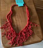 KETTING Bloedkoralen kralen.Merk:ANTICA SARTORIA. NIEUW., Ophalen of Verzenden