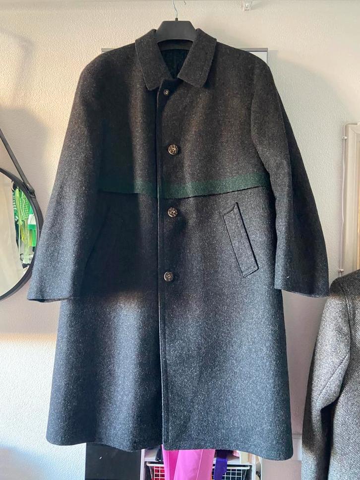 Loden jas zwaar, Kleding | Heren, Jassen | Winter, Gedragen, Maat 52/54 (L), Grijs, Ophalen of Verzenden