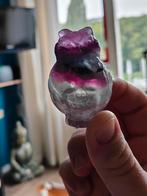 Uil op schedel fluoriet, Verzamelen, Mineralen en Fossielen, Ophalen of Verzenden