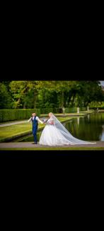 Prachtige Alberto Axu Trouwjurk Maat 42/44 + Hoepel & Sluier, Kleding | Dames, Trouwjurk, Wit, Ophalen of Verzenden, Zo goed als nieuw