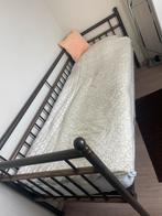 Stevig bed op maat 80x190 incl. matras en bodem, Ophalen, Gebruikt, Eenpersoons, Zwart