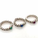 ring zilveren schakelring met edelsteen, Sieraden, Tassen en Uiterlijk, Ringen, Verzenden, Lucas juwelier, Nieuw, Dame of Heer