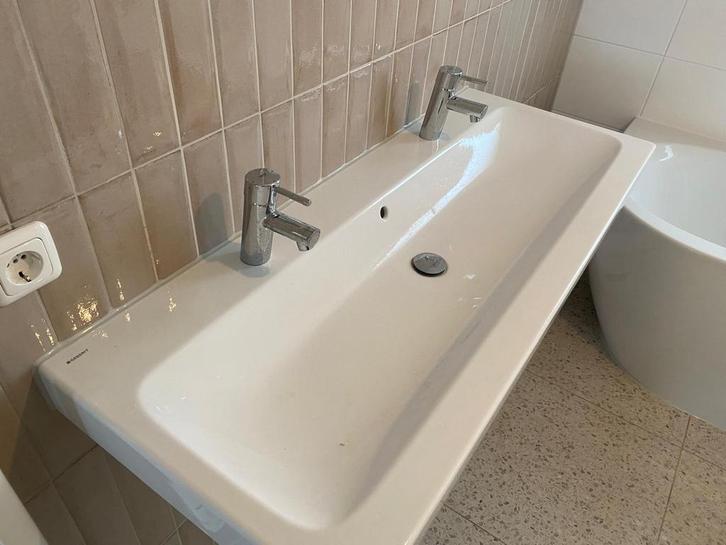 Geberit iCon wastafel 120cm + 2x GROHE kranen, Doe-het-zelf en Verbouw, Sanitair, Nieuw, Wastafel, Chroom, Ophalen of Verzenden
