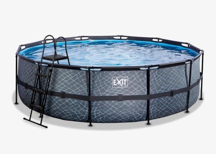 Exit Stone zwembad 488x122, Tuin en Terras, Zwembaden, Gebruikt, Opzetzwembad, 300 cm of meer, Rond, Ophalen