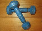 blauwe vintage halters dumbbells Allright 2x 1 kg sport, Antiek en Kunst, Verzenden