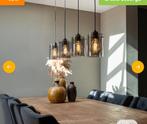 Design hanglamp zwart met smoke glas 4-prijs 70€, Ophalen, Modern, Minder dan 50 cm, Glas