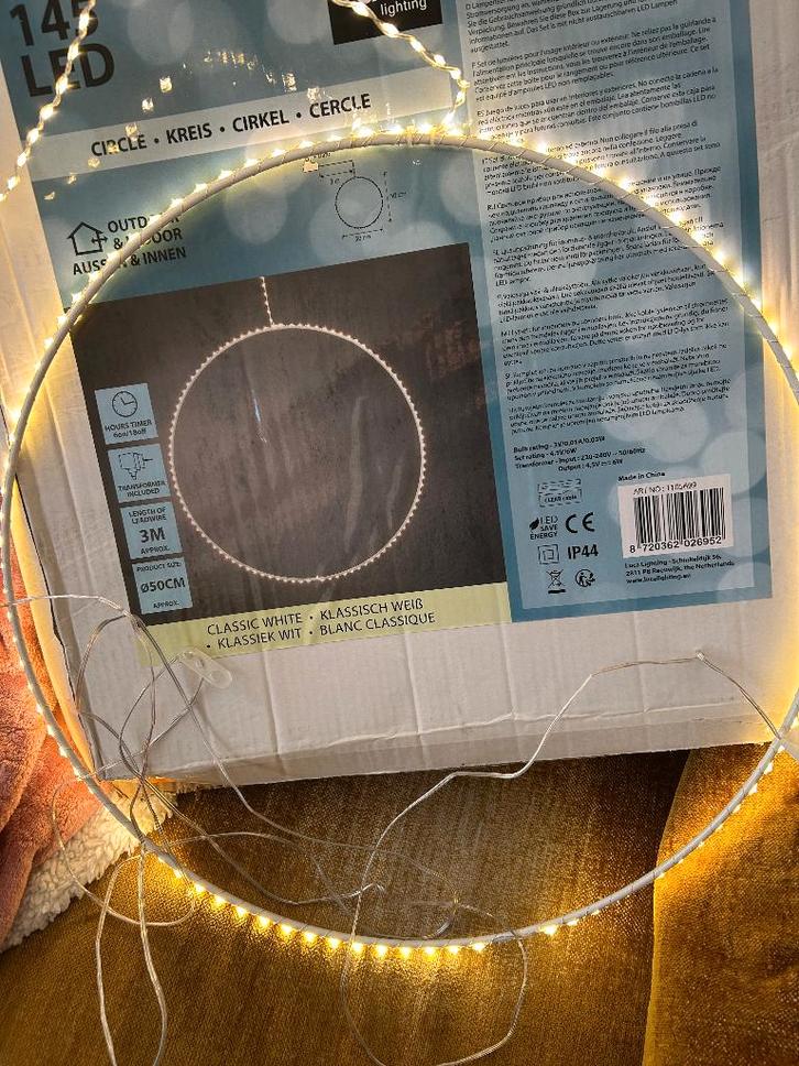 luca kerstverlichting cirkel wit met trafo ongebruikt, Diversen, Kerst, Zo goed als nieuw, Ophalen of Verzenden