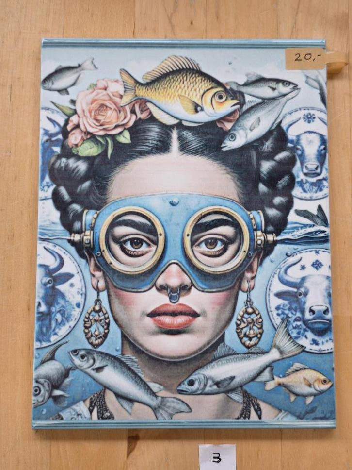 Frida Kahlo Keramische tegel 15 x 20 cm, Huis en Inrichting, Woonaccessoires | Wanddecoraties, Nieuw, Ophalen of Verzenden