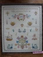 Mooie oude merklap geborduurd, Ophalen of Verzenden, Zo goed als nieuw