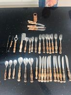 39 Delige Jaren 70 WMF Vintage Bestek met houten handvat, Ophalen of Verzenden, Zo goed als nieuw, Hout