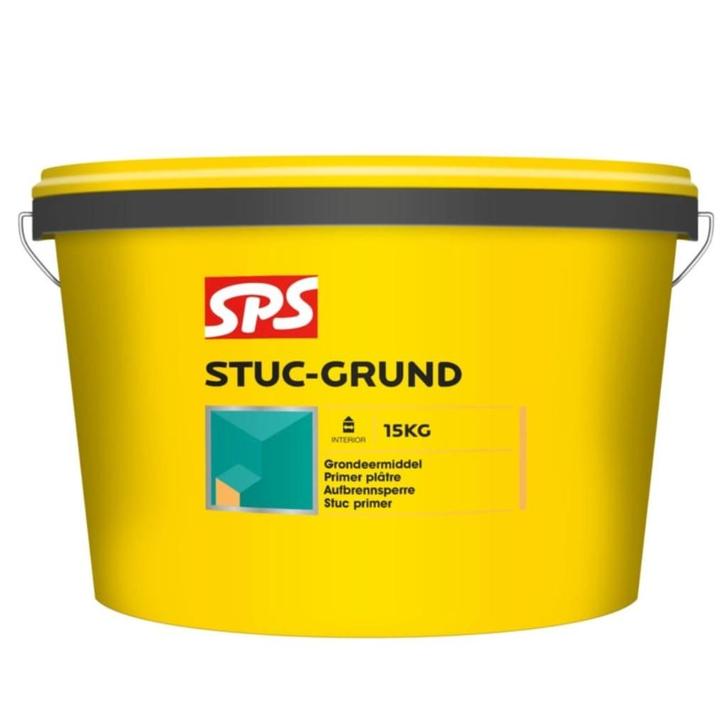 SPS Grondeermiddel 15KG Stuc-Grund Geel-Voorstrijk, Doe-het-zelf en Verbouw, Verf, Beits en Lak, Nieuw, Verf, 15 tot 20 liter