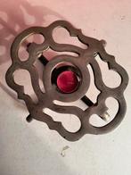 RVS rechaud of warmhoudplaat met waxinelichtje uniek design, Gebruikt, Ophalen of Verzenden, Metaal, Grijs