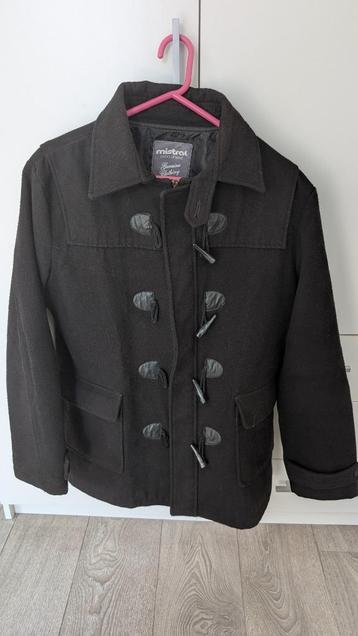 Zwarte montgomery jas maat M | Black duffle coat beschikbaar voor biedingen
