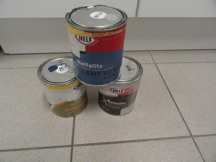 NELF GRONDVERF PRIMER  BLAUW 5003 EN COATONG GITZWART 9005W, Doe-het-zelf en Verbouw, Verf, Beits en Lak, Nieuw, Lak, Minder dan 5 liter