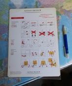 Safety card Austrian Airlines A-340, Verzamelen, Luchtvaart en Vliegtuigspotten, Verzenden, Zo goed als nieuw, Kaart, Foto of Prent