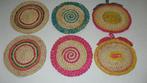 vintage pannen onderzetters raffia, Ophalen, Zo goed als nieuw, Pot of Pan