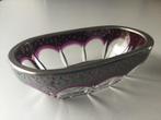 Antiek haarspeldenbakje van "silver overlay" glas, Ophalen of Verzenden