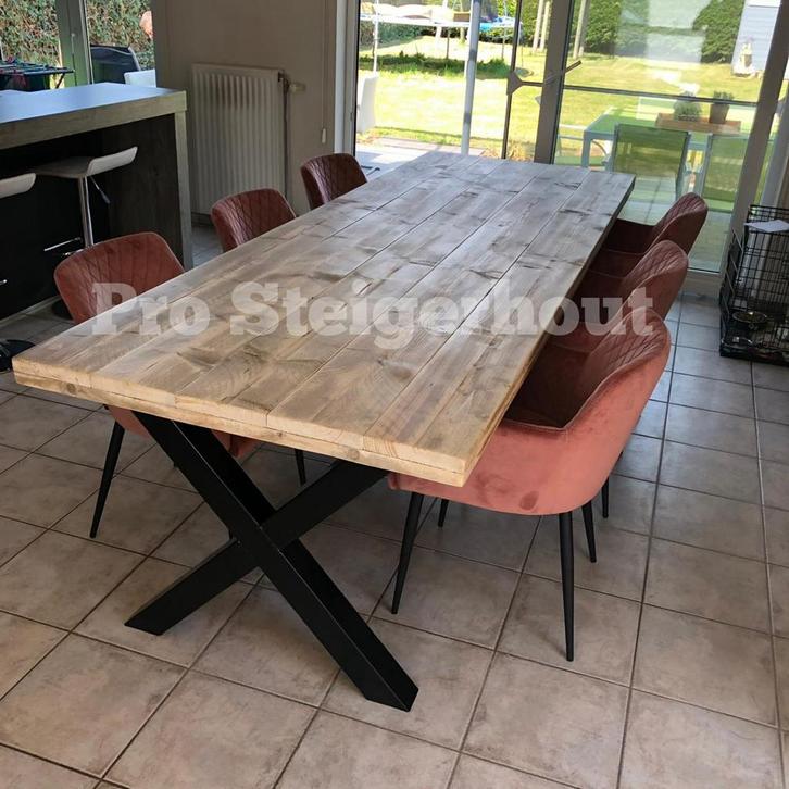 Industriële Steigerhout Tafel Eettafel Vergadertafel Bureau, Huis en Inrichting, Tafels | Eettafels, Nieuw, Rechthoekig, Eikenhout