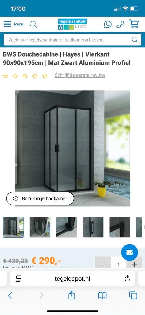 Douchecabine 90x90, Huis en Inrichting, Badkamer | Badkamermeubels, Zo goed als nieuw, Overige typen, Minder dan 100 cm, 25 tot 50 cm