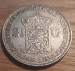 2,5 Gulden Rijksdaalder 1938 Grof Haar Schaars, Verzenden, Zilver, Koningin Wilhelmina, Losse munt