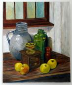 Stilleven, olieverfschilderij op linnen doek!, Antiek en Kunst, Ophalen of Verzenden