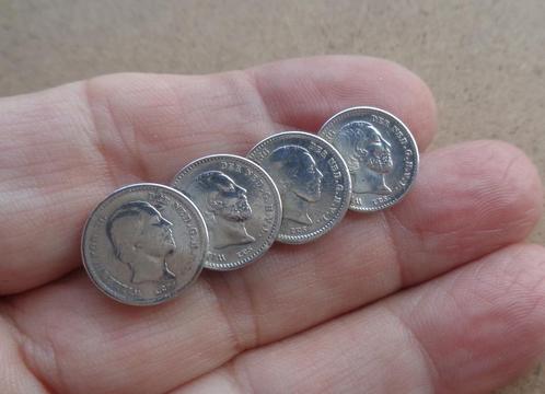 oude zilveren munt broche Willem III [489], Sieraden, Tassen en Uiterlijk, Broches, Zo goed als nieuw, Overige materialen, Zilver