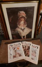 Antieke krantenstok met reclame + 3 x de Lach uit 1950, Antiek en Kunst, Ophalen of Verzenden