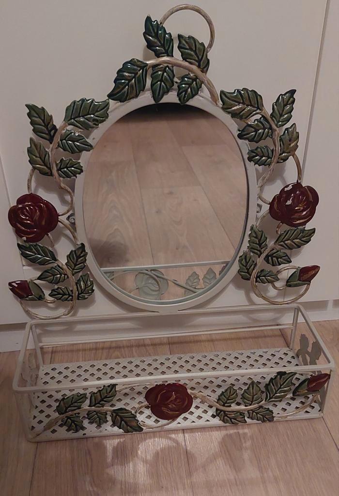 Frans brocante Halspiegel met kammenbakje uit de jaren '70., Antiek en Kunst, Curiosa en Brocante, Ophalen of Verzenden