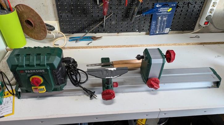 Parkside Houtdraaibank met Beitels, Doe-het-zelf en Verbouw, Draaibanken, Gebruikt, Houtdraaibank, Minder dan 500 mm, Ophalen