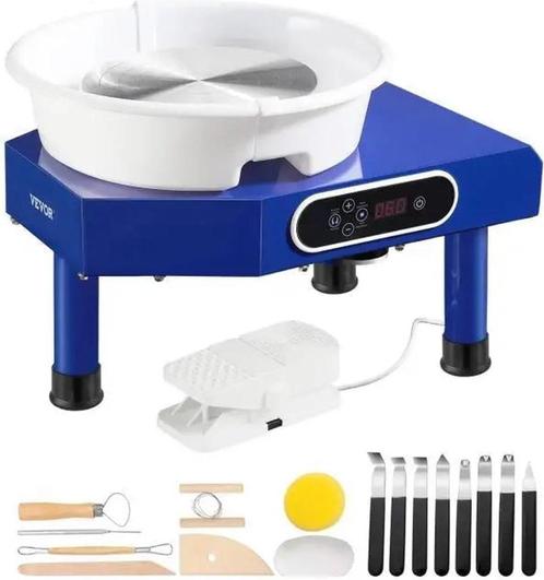 Elektrische draaitafel voor pottenbakken - met handmatig LCD, Hobby en Vrije tijd, Pottenbakken, Nieuw, Verzenden
