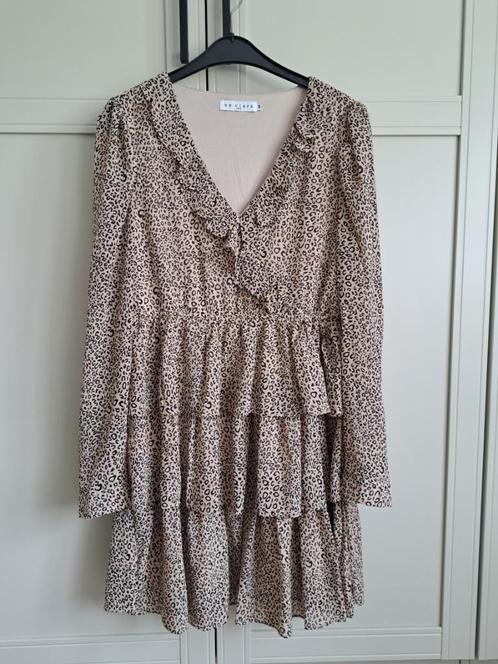 Heel mooie strokenjurk van By Clara, maat M., Kleding | Dames, Jurken, Zo goed als nieuw, Maat 38/40 (M), Beige, Boven de knie