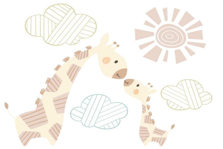 Dieren behang Giraffe VINYL, babykamer, kinderkamer, Kinderen en Baby's, Kinderkamer | Inrichting en Decoratie, Nieuw, Wanddecoratie