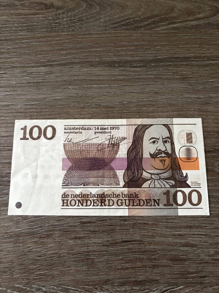 Biljet 100 gulden Michiel de Ruyter, 1970, Postzegels en Munten, Bankbiljetten | Nederland, 100 gulden, Ophalen of Verzenden