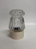 Vintage mid Century plafonnière helder glas bloem vorm, Ophalen of Verzenden, Zo goed als nieuw, Glas, Mid century