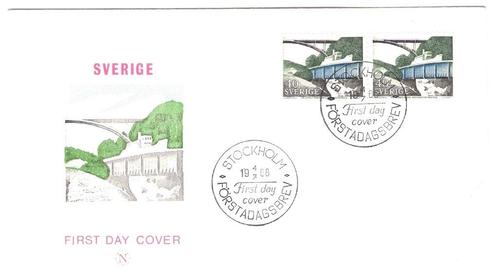 Zweden 1968..784 Brug Stuwdam, Postzegels en Munten, Postzegels | Eerstedagenveloppen, Onbeschreven, Europa, Ophalen of Verzenden