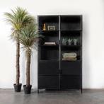 Industriële vitrinekast zwart metaal - 120x40x210cm, Antiek en Kunst, Antiek | Meubels | Kasten, Ophalen