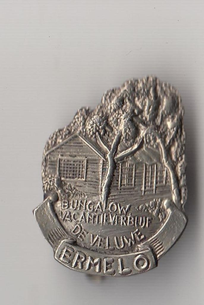 Ermelo Vacantie Bungalow de Veluwe broche, Verzamelen, Speldjes, Pins en Buttons, Gebruikt, Speldje of Pin, Overige onderwerpen