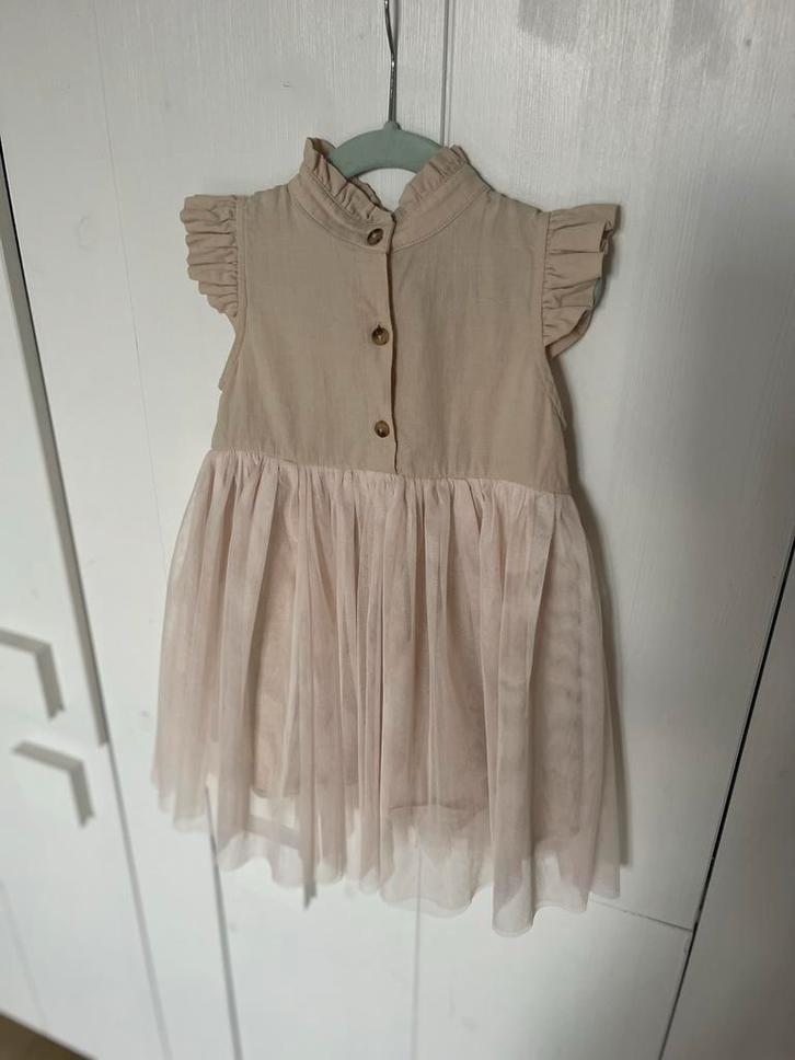 Donsje Zomerjurk Zandkleur Tule Rok - Maat 4-5 Jaar, Kinderen en Baby's, Kinderkleding | Overige, Zo goed als nieuw, Meisje, Ophalen of Verzenden