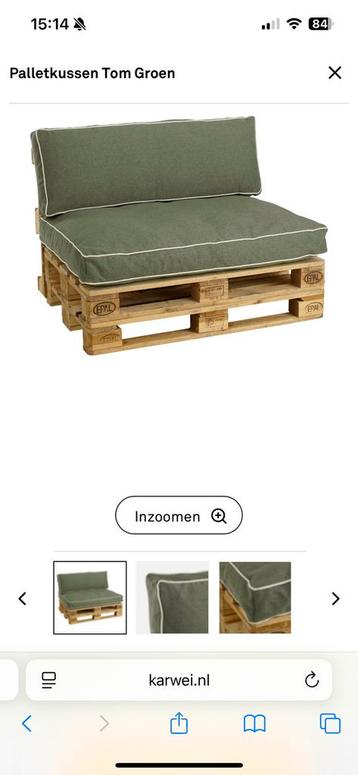 Loungeset/ palletkussen Tom Groen beschikbaar voor biedingen