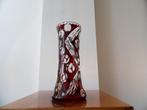 Art Deco Vaas Boheems, rood/kristal, Ophalen of Verzenden