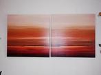 Sunset I en II, tweeluik schilderij van Hans Paus, Antiek en Kunst, Kunst | Schilderijen | Abstract, Ophalen