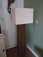 stoere houten paal lamp 160 hoog, Huis en Inrichting, Lampen | Vloerlampen, Ophalen, Gebruikt, Hout, 150 tot 200 cm